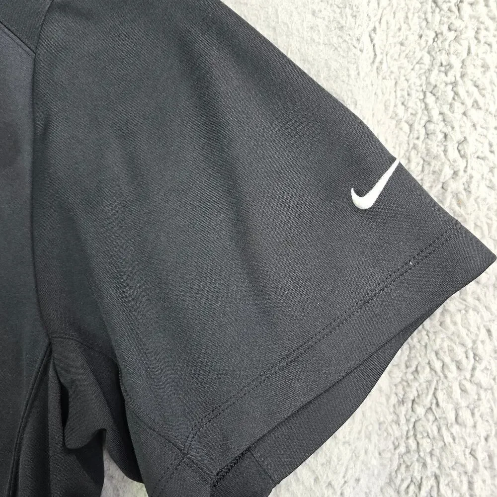 Nike Dri-Fit Golf Polo Shirt Men's XL Black Bierlein Front & Sleeve‎ Logo Casual